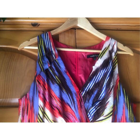 Nanette Lepore Go Getter Ruffled Ikat Silk Dress Size 12 - Picture 5 of 13